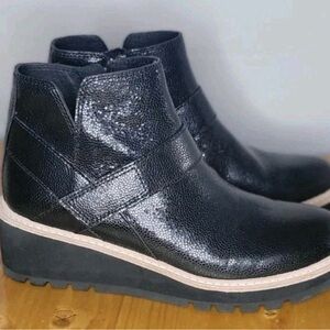 Eileen Fisher Textured Black Ankle Booties